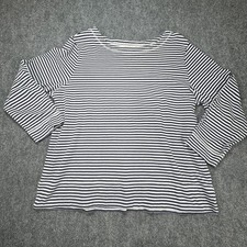 Orvis Womens XL Navy White Stripe Boat Neck C...