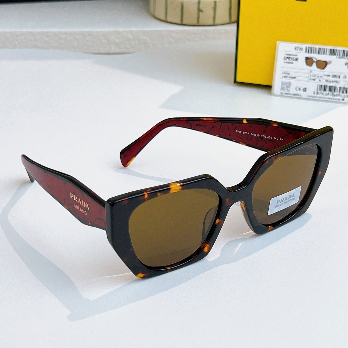 Prada Women\'s Wine Red Oversized Square Sunglasses PRADA EYEWEAR Linea Rossa square-frame acetate sunglasses  main image 4