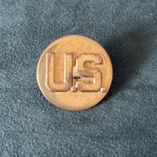 Original WWII US Army Type III Collar Disc Insignia Brass Screw Back 1937?1943