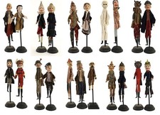 Rare 21-Pc Punch Judy Puppet Set - Early 20th C. Ultimate Professional Troupe