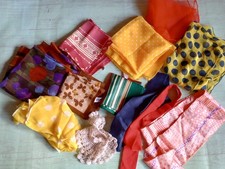 Vintage Lot Of 12 Ladies  Scarves Hair Ties/Wraps Japan/Italy