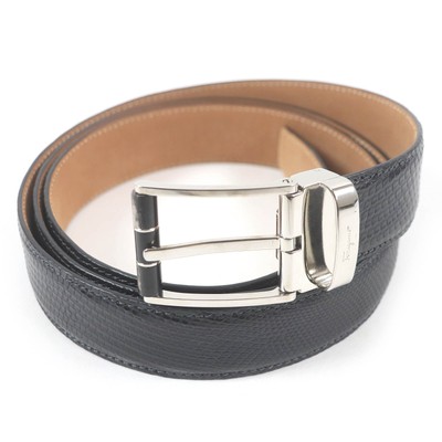 Salvatore Ferragamo Silver Pin Buckle Lizard Leather Belt  display picture 2