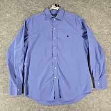 Polo Ralph Lauren Shirt Mens Large Easy Care Long Sleeve Button Up Blue