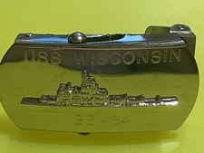 Belt Buckle, USS Wisconsin Battleship BB-64, 3"W x 1-1/2"H, Hilborn-Hamburger