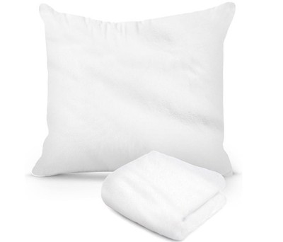 Fleece Pillow Protector Zippered Waterproof Feather Proof and Down Proof Plus...