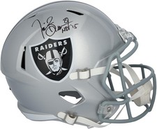 Tim Brown Oakland Raiders Signed Riddell Speed Replica Helmet w/HOF 2015 Insc