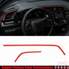 For Honda Civic 10th 2016-2021 Red ABS Auto Car Air Outlet Frame Cover Trim
