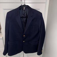 Brooks Brothers Navy Blue Gold Button Blazer 97 Wool Boys Size 18