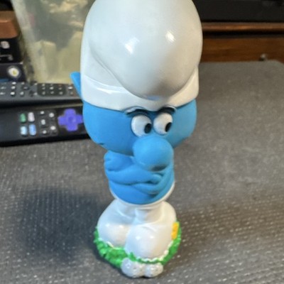 Peyo The Smurfs Smurf Figurine Hand-Painted Plastic Blue & White