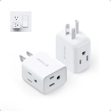 2 Pack Multi Plug Wall Outlet Extender - ETL Listed 3 Way Plug Adapter