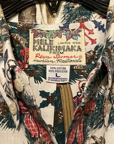REYN SPOONER Large Limited Edition Mele Kalikimaka Hawaiian Christmas Shirt - Picture 4 of 4