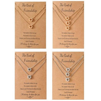 2/3 Pcs Best Friend Knot Necklaces Friendship Necklace Birthday Gifts for Women