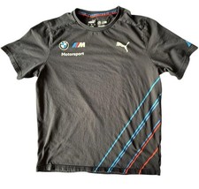 Puma BMW M Motorsport Mens T-Shirt Black Crew Neck Size L Cotton Blend