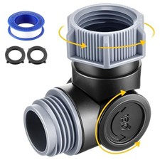 Outdoor Faucet Extender, 3/4" Garden Hose Swivel Connector 1 Black  Gray