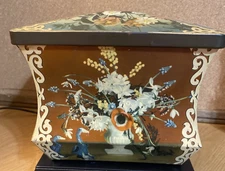 Vtg Toffee Tin - Edward Sharp & Sons Floral Toffee Tin - Decorative Metal Tin