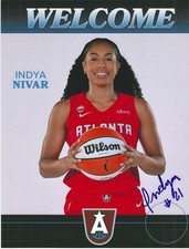 INDYA NIVAR Signed 8.5 x 11 Photo WNBA Basketball ATLANTA DREAM North Carolina