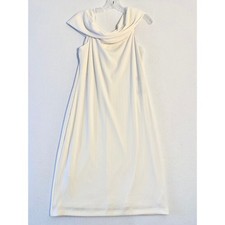 Tommy Hilfiger Ivory Ribbed Cowl Neck Midi Dress A2CK1GQC Size 10 NEW