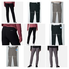 Columbia Women's Fleece Lined Active Fit Straight Leg Pants in gray and black