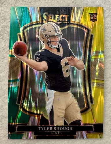2025 Panini Select Premier Level Tyler Shough #141 Green & Yellow Shock Prizm RC