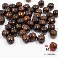 Dark Brown 5mm Large Hole Barrel Wood Bead Natural Wooden 500 Pack Dark brown
