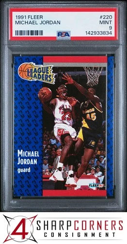 1991 FLEER #220 MICHAEL JORDAN BULLS HOF PSA 9