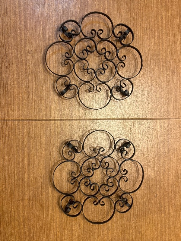 Set of 2 Cast Iron Retro Farmhouse Trivets w/ Feet - 8.5" - Mid Century Modern