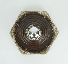 hexagonal mid century ceramic SCONCE wall lamp 1960s 70s lava glaze