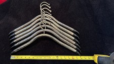 Vintage Brass Gold Metal Tubular Heavy Hangers Art Deco Rubber Tips - Lot Of 6