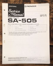 Pioneer SA-505 Amplifier Additional Service Manual Original 