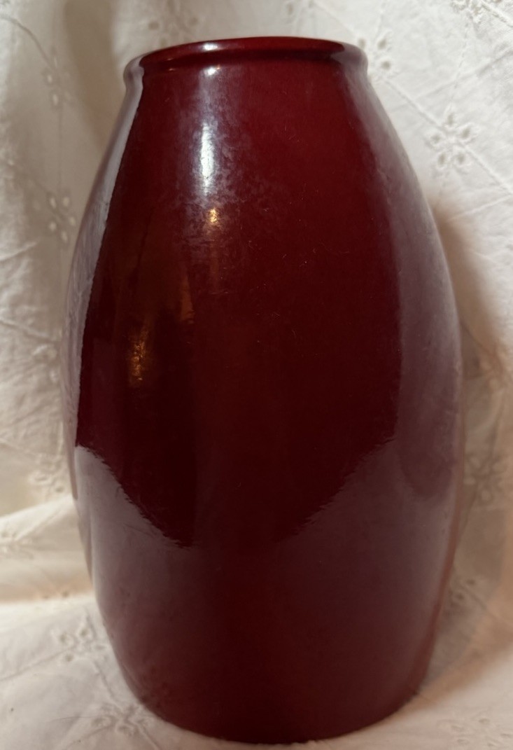 Vintage Scheurich Amano vase deep red pottery  glaze Germany Mid Century Modern