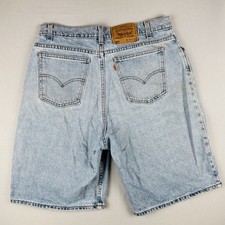 Vintage 90s Levi s 560 Orange Tab USA Denim Shorts Light Wash 34