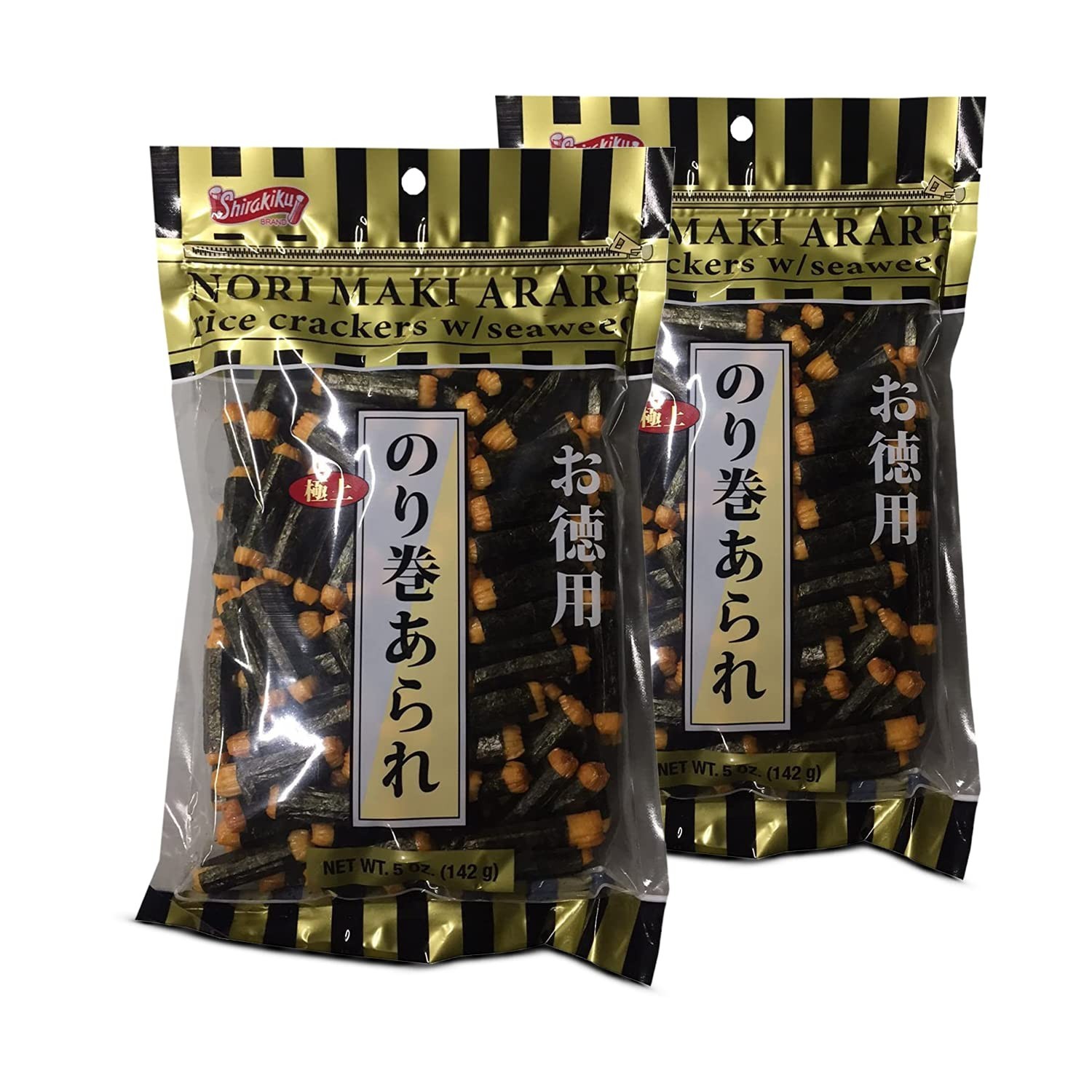 Galletas de arroz japonesas Shirakiku Nori Maki Arare con | 5 onzas (paquete de 2)