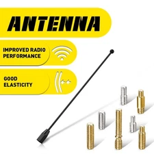 Universal 7" Short Car Black Steel Antenna Aerial AM/FM Radio Mast Pole W/ Screw