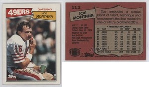 1987 Topps Joe Montana #112 HOF