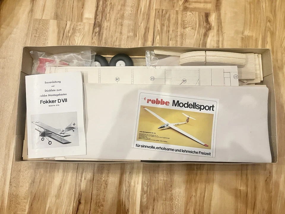 Original Robbe Fokker DVII Baukasten aus den 70er Jahren, Graupner, Multiplex - Bild 2 von 4