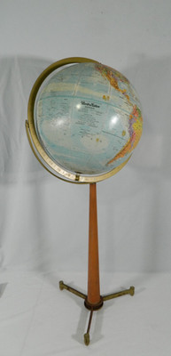 Vintage Replogle World Globe Mid Century Classic Series Floor Stand 32'' Tall