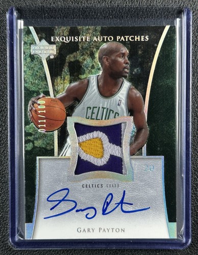 GARY PAYTON 2004-05 UPPER DECK EXQUISITE COLL #AP-GP GAME-USED PATCH AUTO 11/100