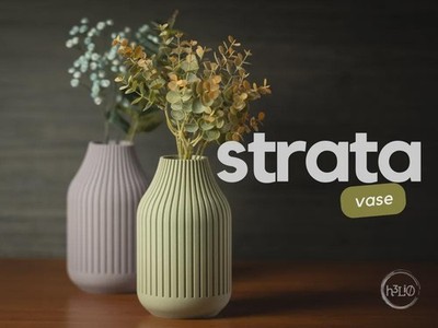 strata vase | Moderne 3D Druck Vase | Gerillte Blumenvase | Design Deko |