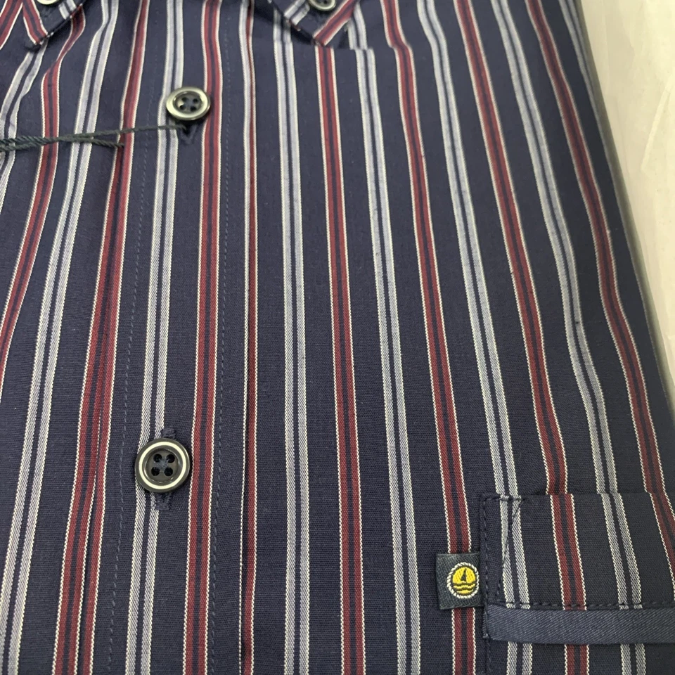 Camicia Uomo Navy Sail Button-Down In Cotone A Righe - Immagine 2 di 4