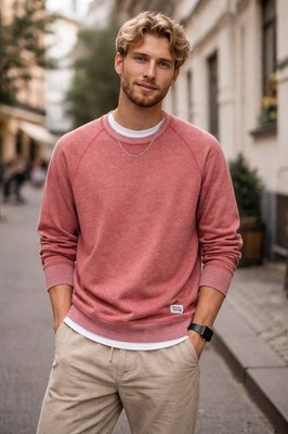Norse Projects Sweatshirt ''Vorm Sweat'' Sweater Mens S Pink Long Sleeve Crew Neck