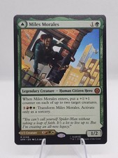 miles morales mtg card Spider-Man, Miscellaneous Promos #8 put a +1/+1 counter on each of up to two target creatures Magic the Gathering Marvel Mythic