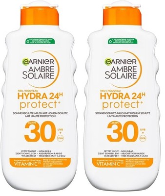Garnier Ambre 175 ml (2er Pack), Hydra Protect+ Sonnenschutz-Milch LSF 30 