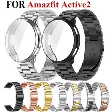 For Samsung Galaxy Watch 4 5 6 7 40/44mm Classic Metal Band Strap+TPU Case Cover