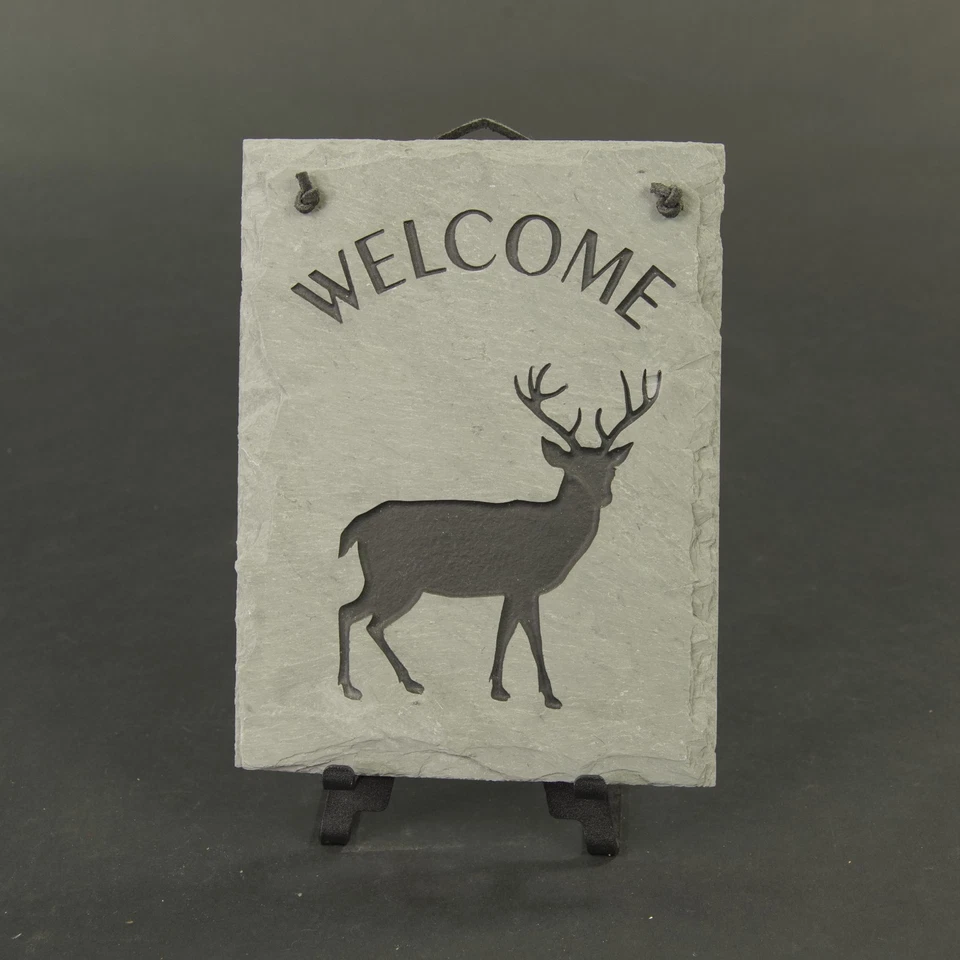 Deer Welcome Sign Hanging Slate 8x10 Rustic Cabin Hospitality NEW Scarce! - Image 4 of 4