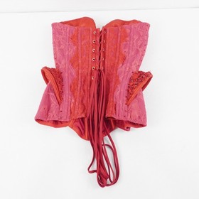 Agent Provocateur Graicelle Lace & Beaded Corset W/ Boning In Red Women's Size 4