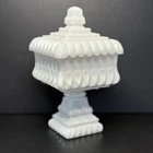 Vintage Westmoreland Milk Glass Wedding Box Pedestal Candy Dish