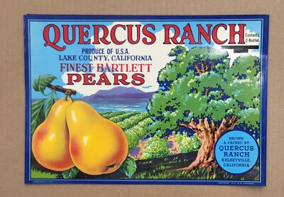 LABEL Kelseyville California Quercus Ranch Pears