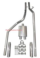 Dual Exhaust Mandrel w/ Big Max Turbo Muffler Fits 94-01 Dodge Ram 3.9 5.2 5.9