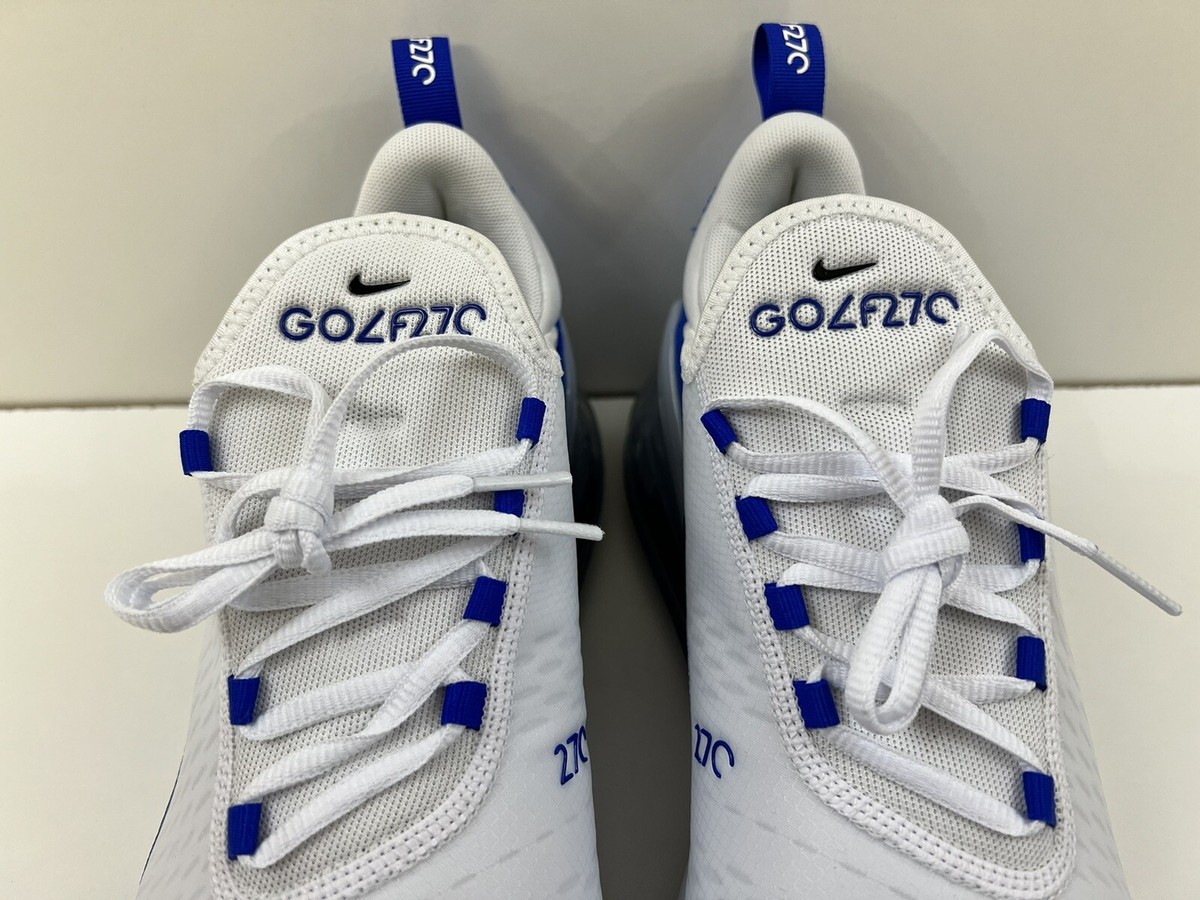 Nike Air Max 270 Golf Shoes White/Blue Mens Size 9.5 Nike Air Max 270 Golf Shoes White/Blue Mens Size 9.5