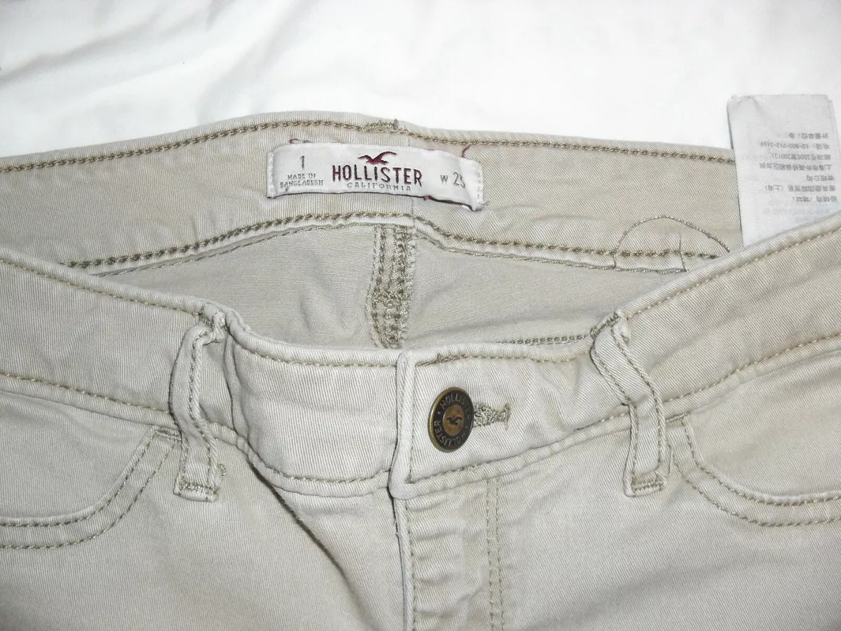 Hollister Skinny Jeans Stretch Jeggings Size 1 W25 L31 Tan Khaki